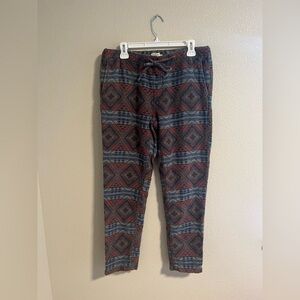 Faherty Women's Aztec Print Pajama Pants in Rust and Slate